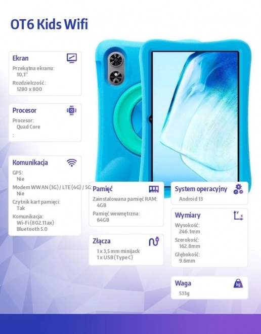 Tablet pre deti OT6 WiFi 10 palcov zelený