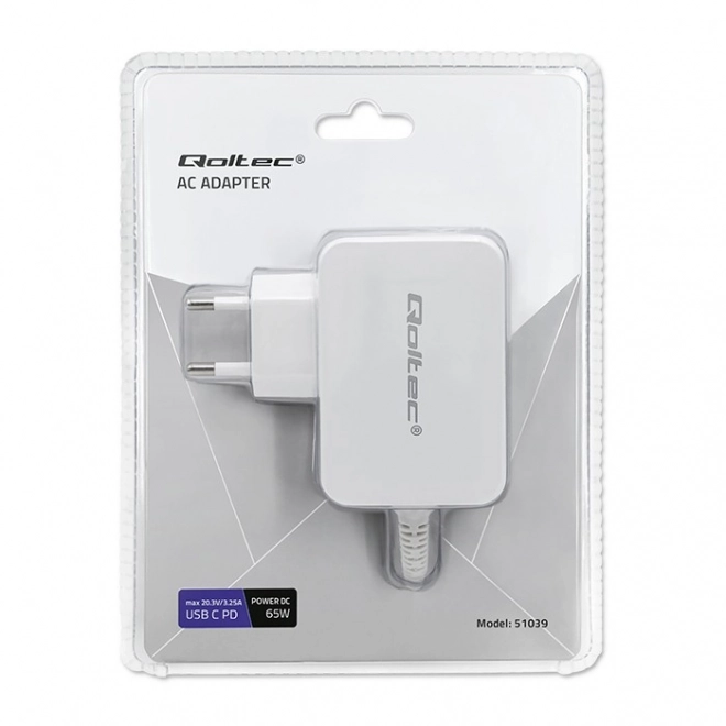 Sieťový adaptér USB-C 65W s technológiou Power Delivery biely