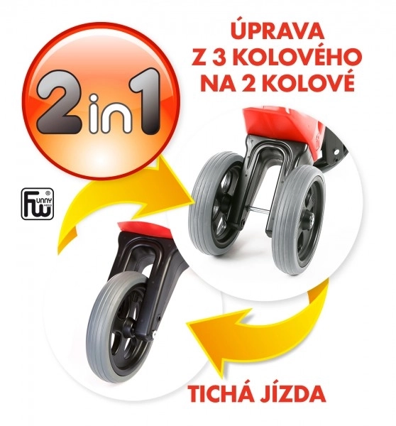 Funny Wheels Rider Sport 2v1 v taške – Červená