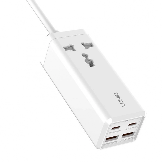 Napájacia lišta s 1 zásuvkou, 2x USB, 2x USB-C biela