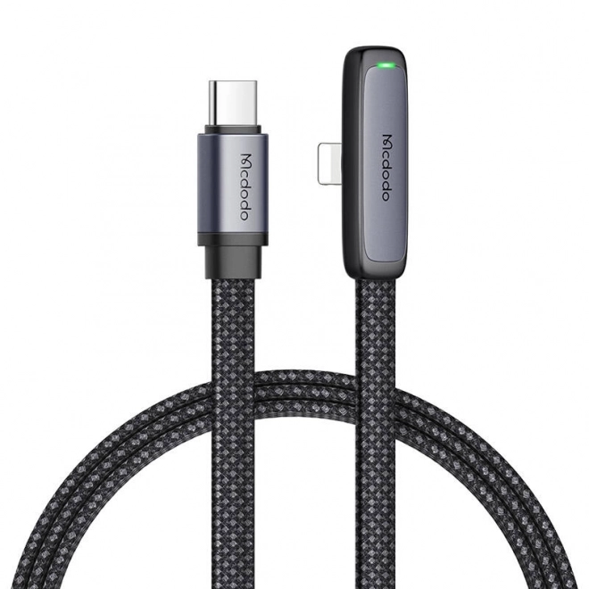 Mcdodo USB-C kábel, uhlový, 1,2 m čierny