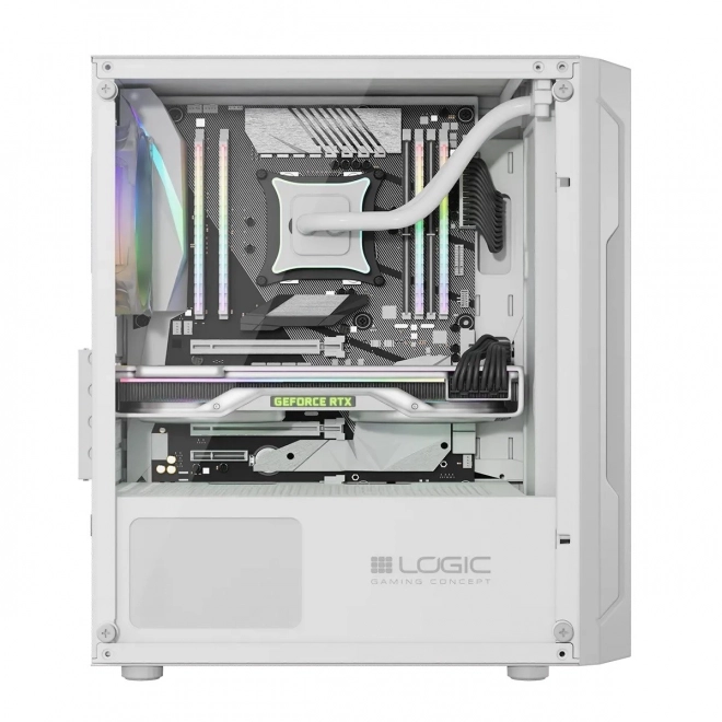 Herná skrinka Logic Aramis ARGB Mini USB 3.0 biela