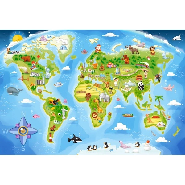 Obrázková mapa sveta Puzzle MAXI