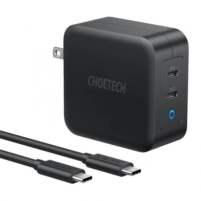 Výkonná GaN nabíjačka Choetech s dvoma USB-C portami