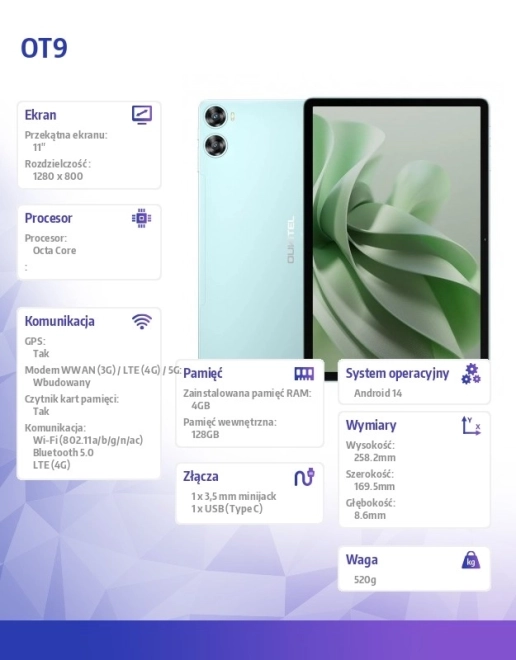 Tablet OT9 11 128GB zelený