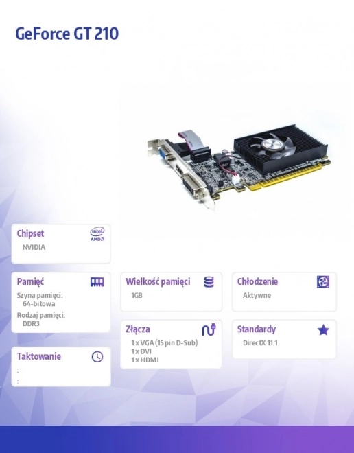 Grafická karta GeForce GT 210 1GB DDR3