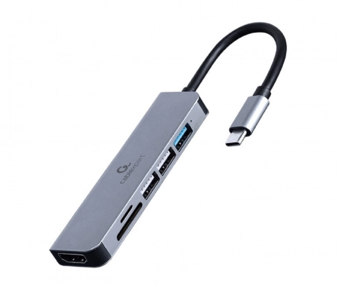 USB-C adaptér 6v1 s HDMI a čítačkou kariet