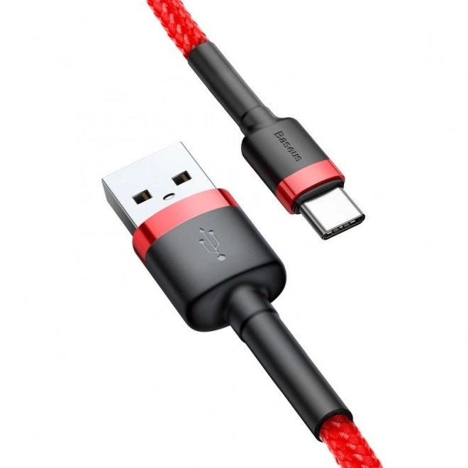 Kábel Baseus Cafule USB-C 3A 1m červený