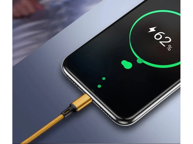 3v1 usb kábel pre telefón lightning kábel iphone micro usb typ-c 1,2 m – Žltá