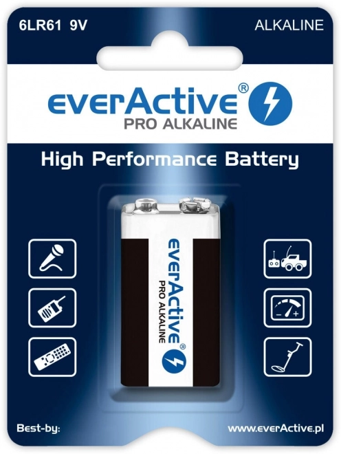 Alkalická batéria EVERACTIVE 9V Pro Alkaline