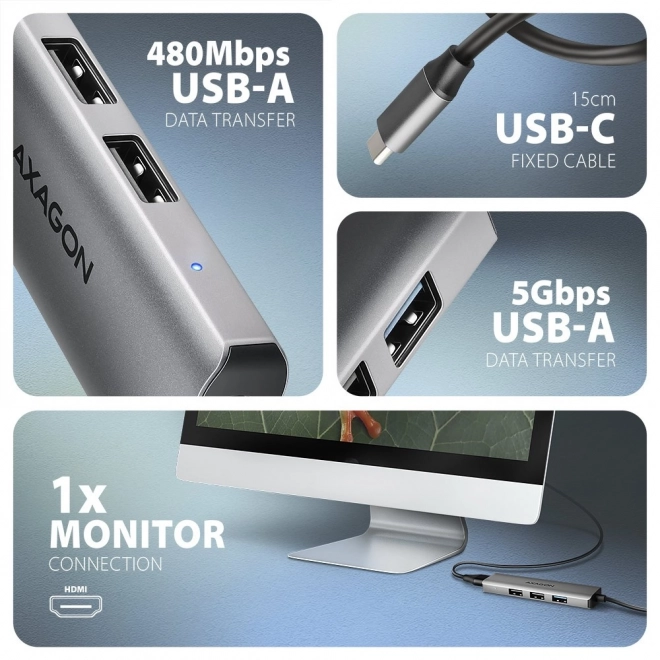 Multifunkčný USB-C hub 4v1 s HDMI