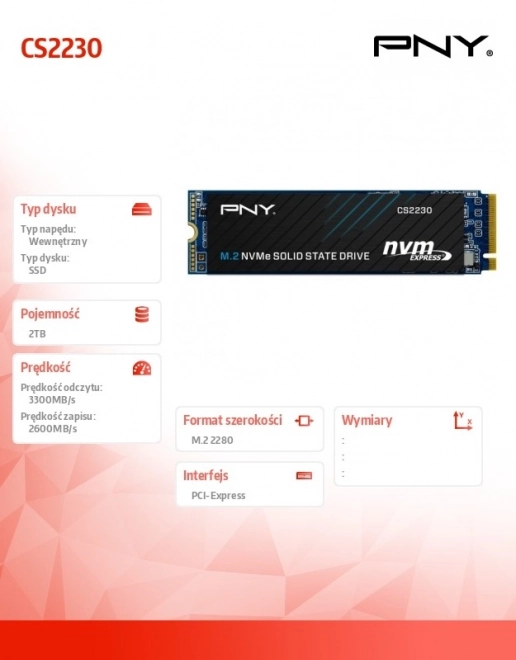 Pevný disk PNY CS2230 2TB NVMe SSD