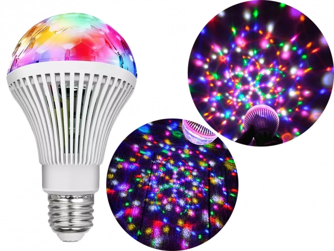 LED žiarovka RGB rotačná E27 diskogula