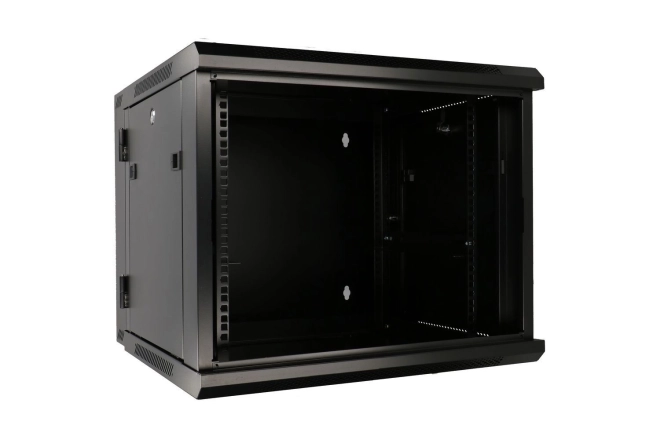 Nástenná dvojsekčná rack skriňa 6U 600x600 čierna