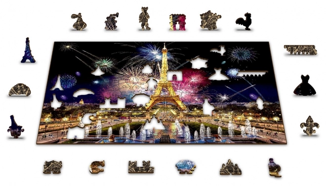 Drevené puzzle nočný Paríž 2v1