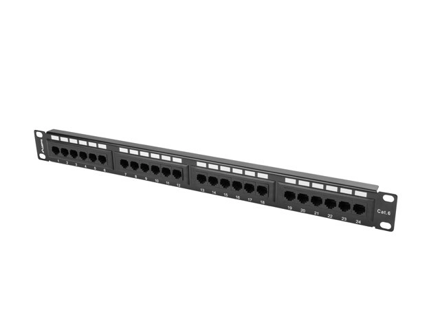 Patch panel 24 portov 1U čierny