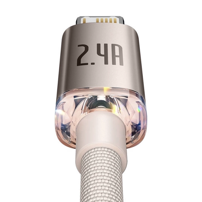 Kábel USB Baseus Crystal Shine 2.4A 2m Ružový