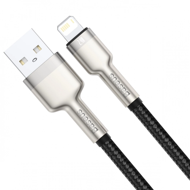 Usb kábel pre Lightning Baseus Cafule 2,4A 0,25 m čierny