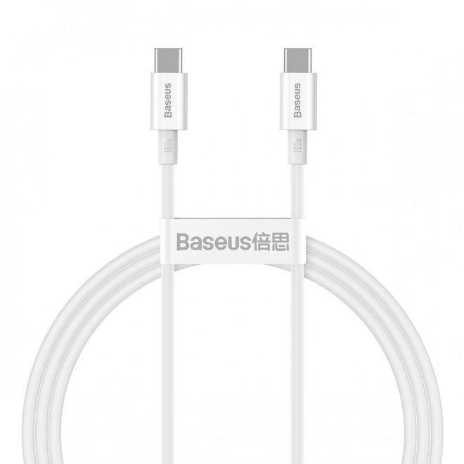 Rýchlonabíjací kábel Baseus Superior USB-C na USB-C, 100W, 1m, biely