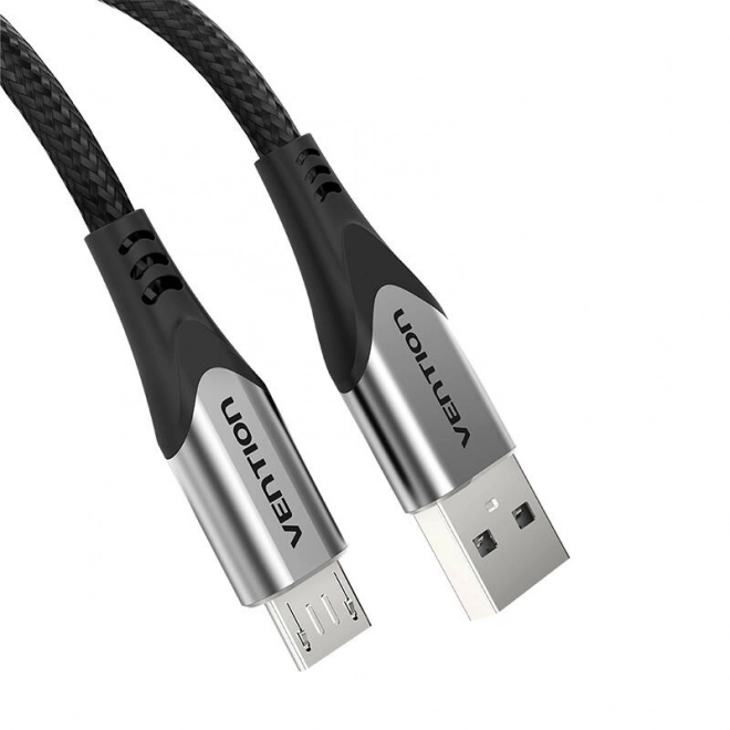 Šedý USB kábel 2.0 A na Micro USB Vention COAHD 0,5 m