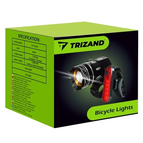 Cyklistická lampa USB T6 s predným a zadným svetlom