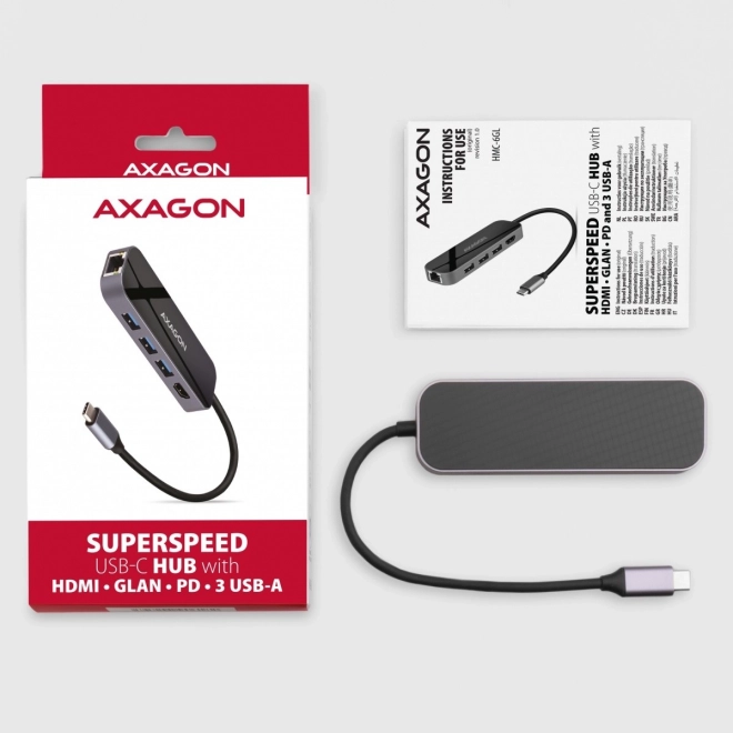 Multifunkčný USB-C hub s HDMI a RJ-45