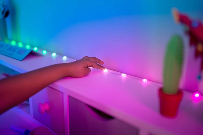 Inteligentné lampy Twinkly z LED svetlami, tvar srdca, zelený kábel, 12 m