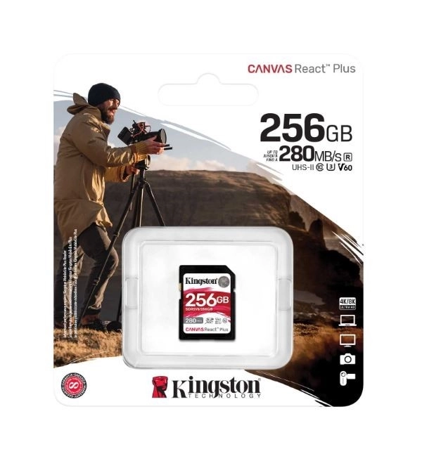 Pamäťová karta Kingston Canvas React Plus SD 256GB UHS-II 4K