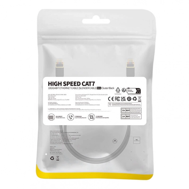 Baseus Cat 7 Ethernet kábel 0,5 m čierny