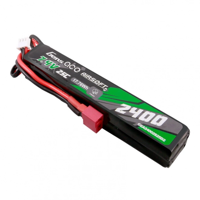 Lipo batéria Gens Ace 25C 2400mAh 7,4V s konektorom Mini Deans(T)