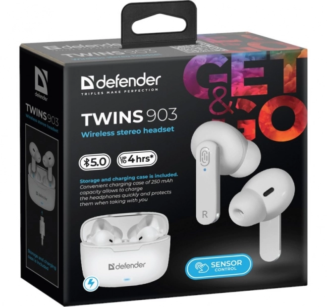 Bezdrôtové slúchadlá Defender TWINS 903 biela