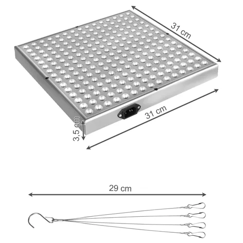 Wisząca lampa panel do rastu rastlín 225 LED + laná