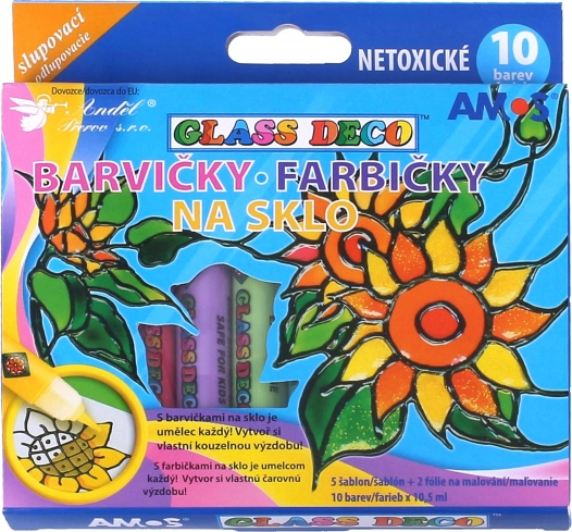 Farby na sklo 10 ks/10,5 ml