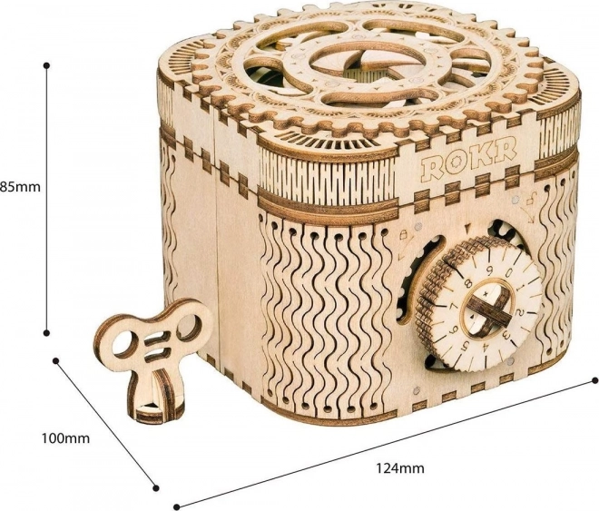 RoboTime 3D drevené mechanické puzzle Šperkovnica