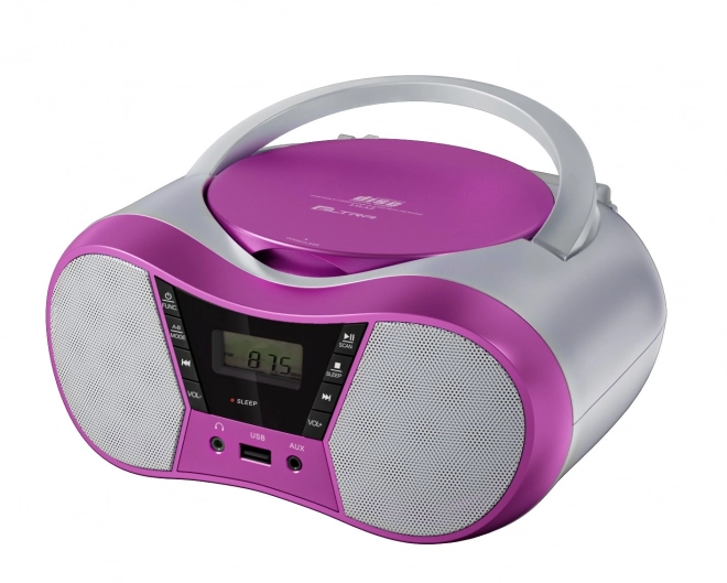 Prenosný CD prehrávač s Bluetooth a USB ružový