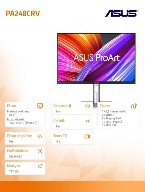 Monitor ASUS PA248CRV s reproduktormi