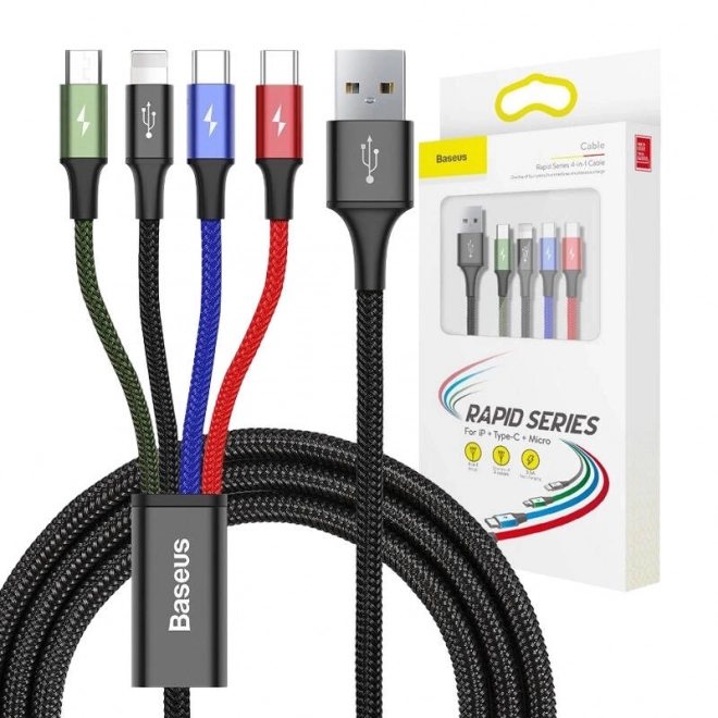 Rýchly kábel Baseus 4v1 USB-C Lightning Micro čierny