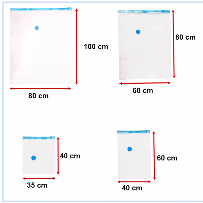 Vákuové vaky na oblečenie 8ks - 4 veľkosti