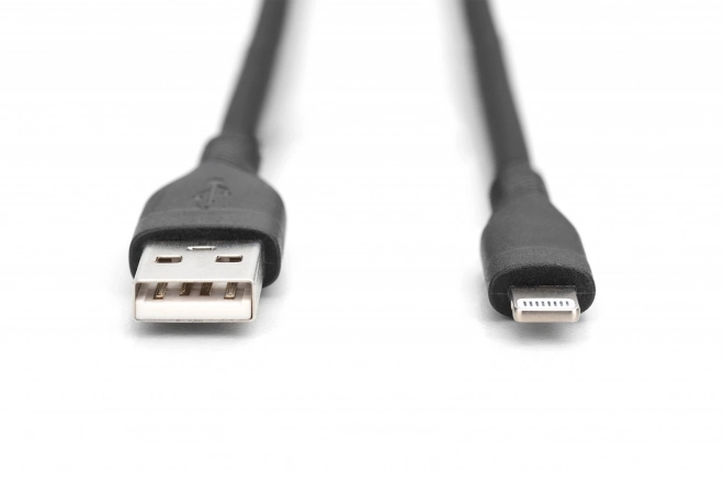 Silikónový USB-A - Lightning kábel 2m čierny