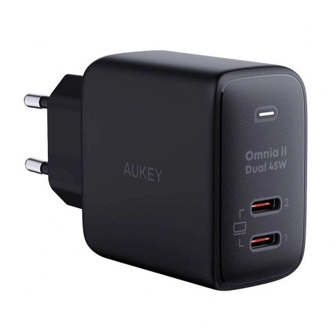 Nástenná nabíjačka Aukey 45W 2xUSB-C