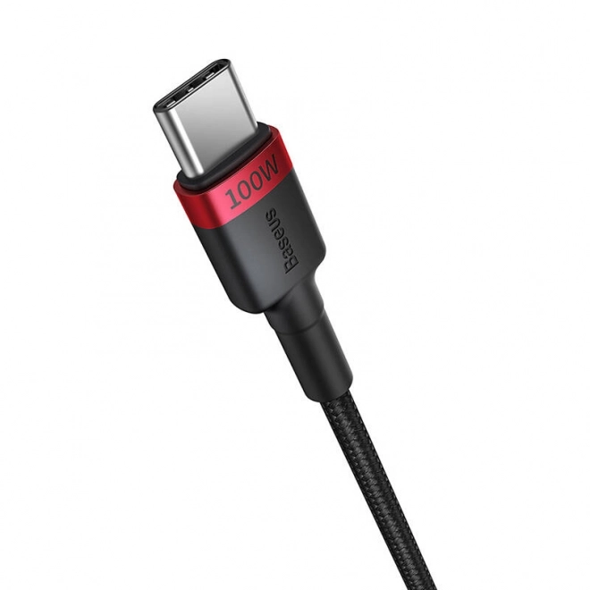 Káble Baseus Cafule USB-C na USB-C 100W, červeno-čierne a šedo-čierne