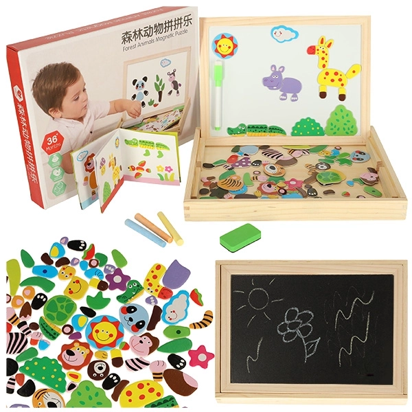 Multifunkčná magnetická tabuľa s puzzle zvieratkami