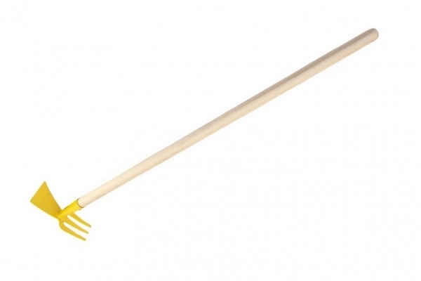 Obojstranná motyčka pre deti žltá s násadou 80cm