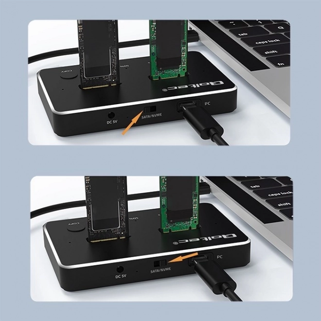Dokovacia stanica na SSD M.2 | NVMe | SATA | USB-C | Dual 2 x 2TB