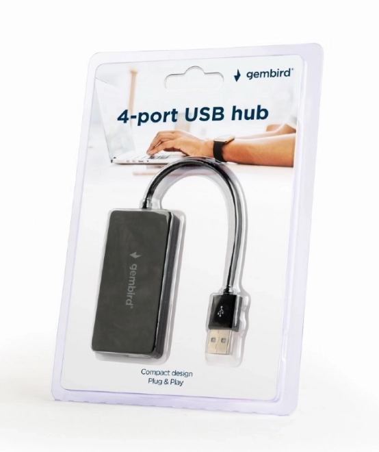 Hub 4 portový USB čierny