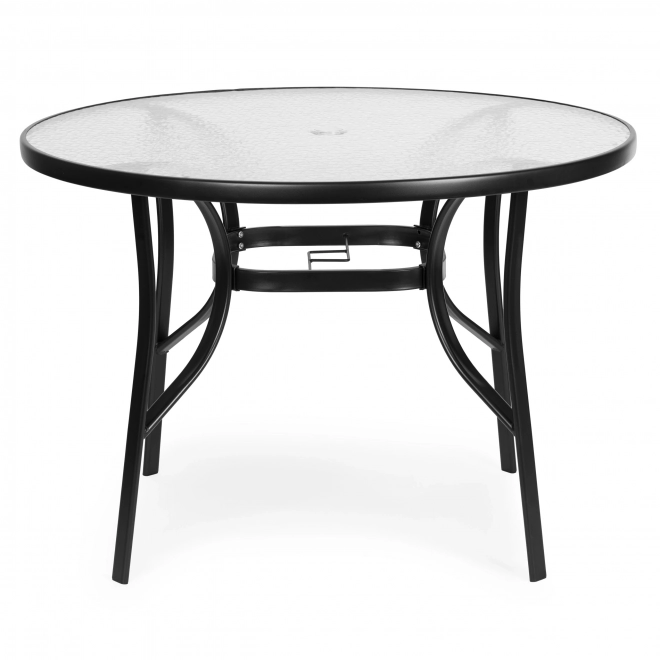 Okrúhly záhradný stôl 80 cm s otvorom na slnečník