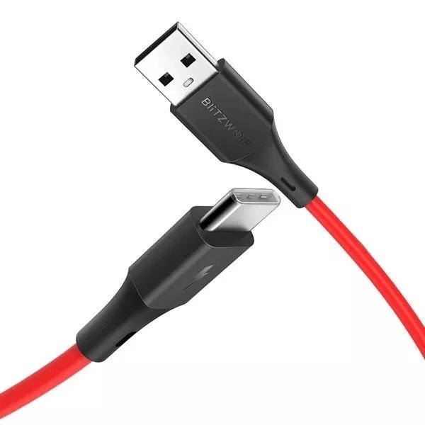 USB-C kábel BlitzWolf 3A 1,8 m - červený