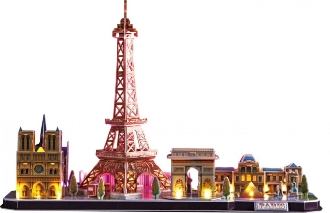 Svietiace 3D puzzle CityLine Panorama: Paríž