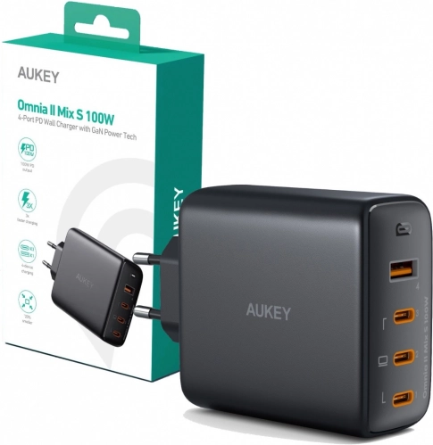 Omnia II GaN sieťová nabíjačka 4xUSB 100W