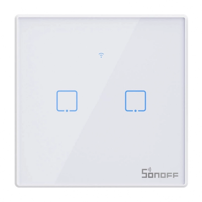 Inteligentný vypínač WiFi + RF 433 Sonoff T2 EU TX (2-kanálový) nová verzia